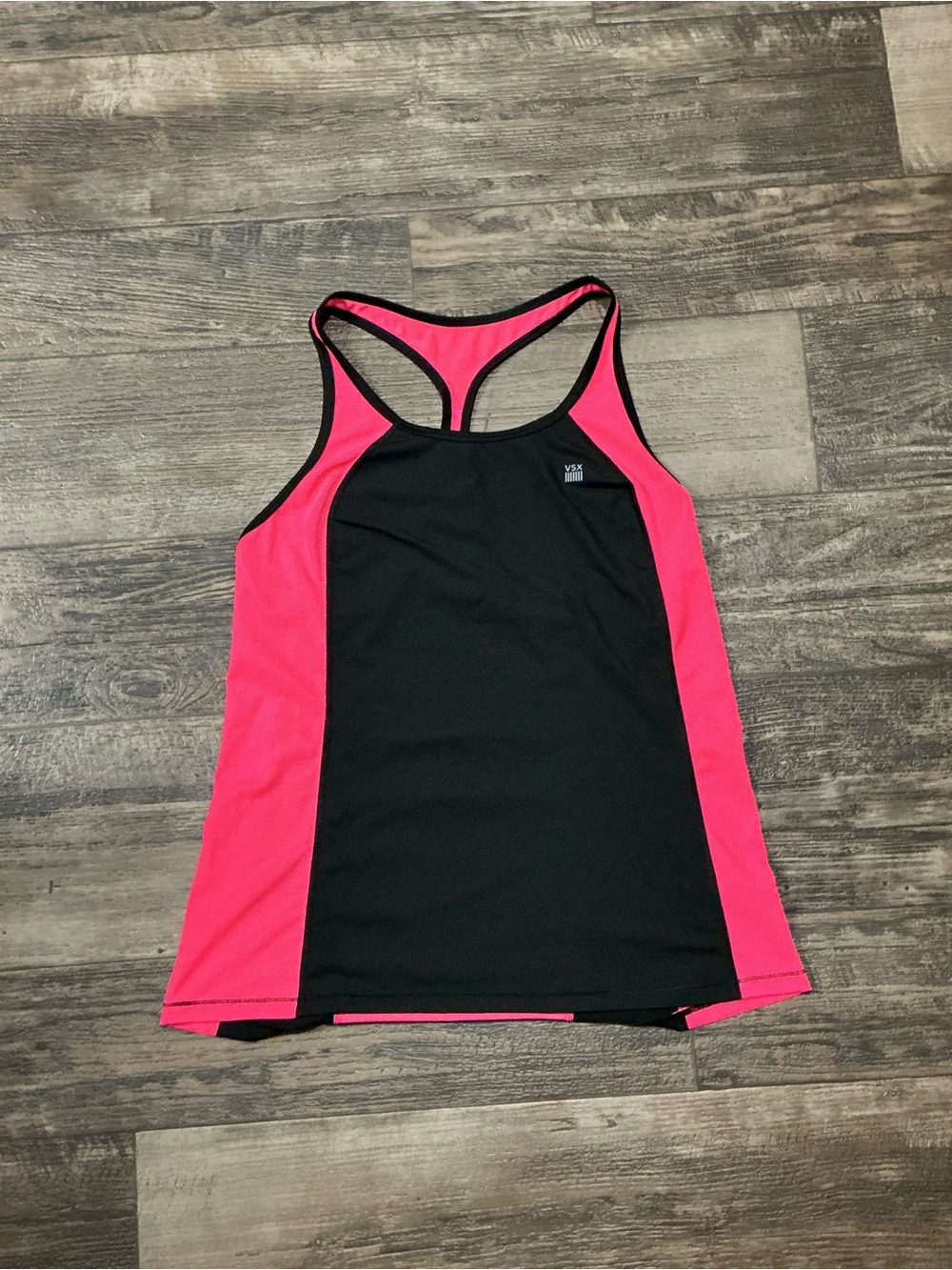Victoria’s Secret VSX Racerback Athletic Tank Top Black Pink Workout Top
